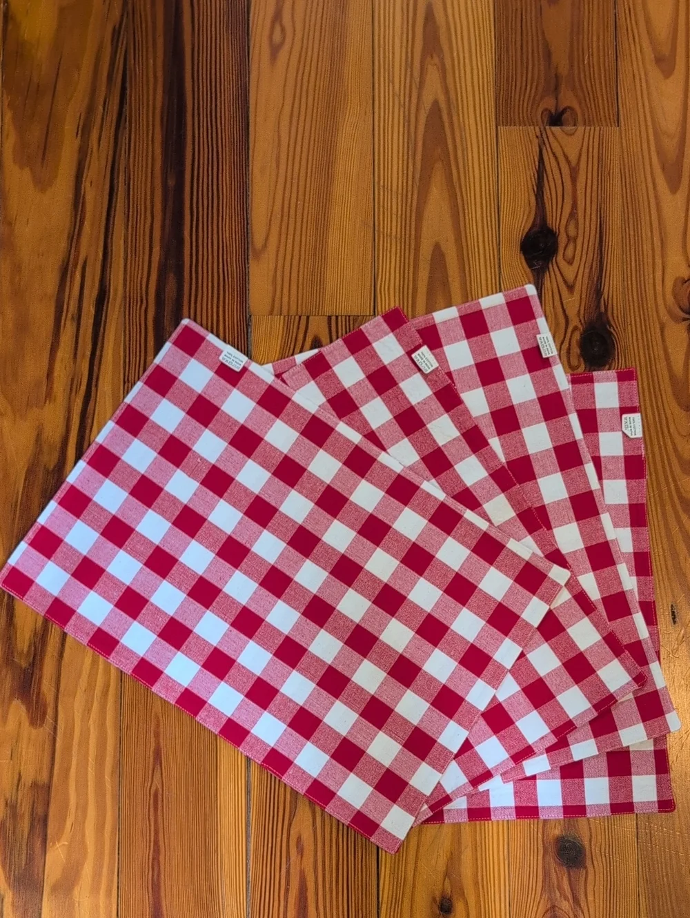 Red Buffalo Check Cotton Placemats Set of 4 Made In India Cottagecore Americana